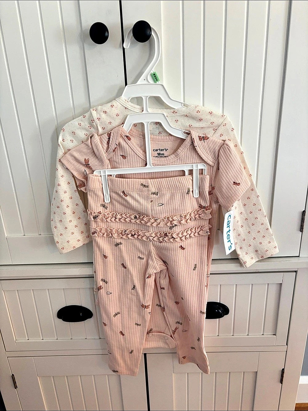 carter's Baby Girl 3-Piece Ribbed Dragonfly Set Pink 18M